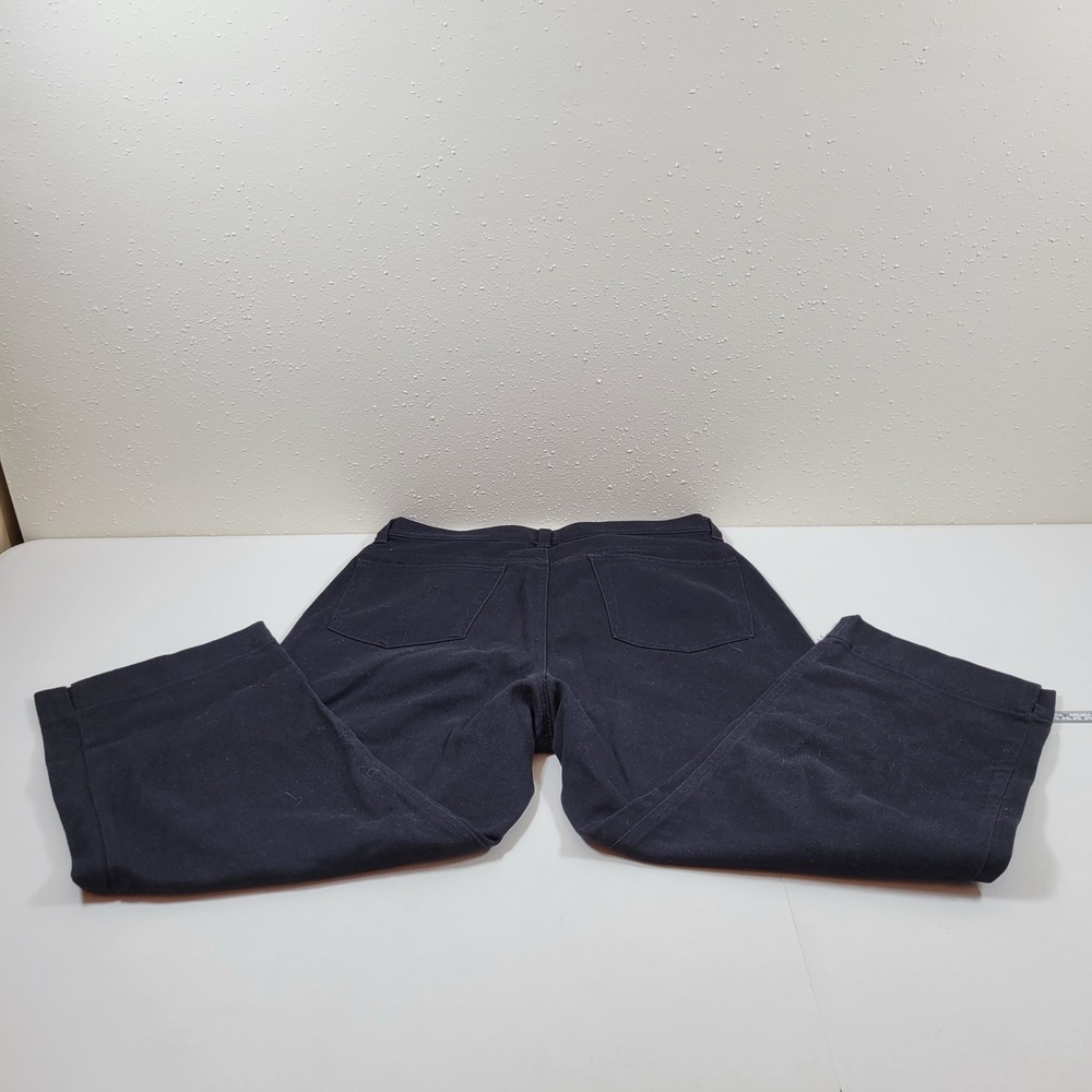 Eddie Bauer Crop Pants Womens 10 Navy Blue Excellent Cotton Twill Straight Leg - Picture 2 of 10